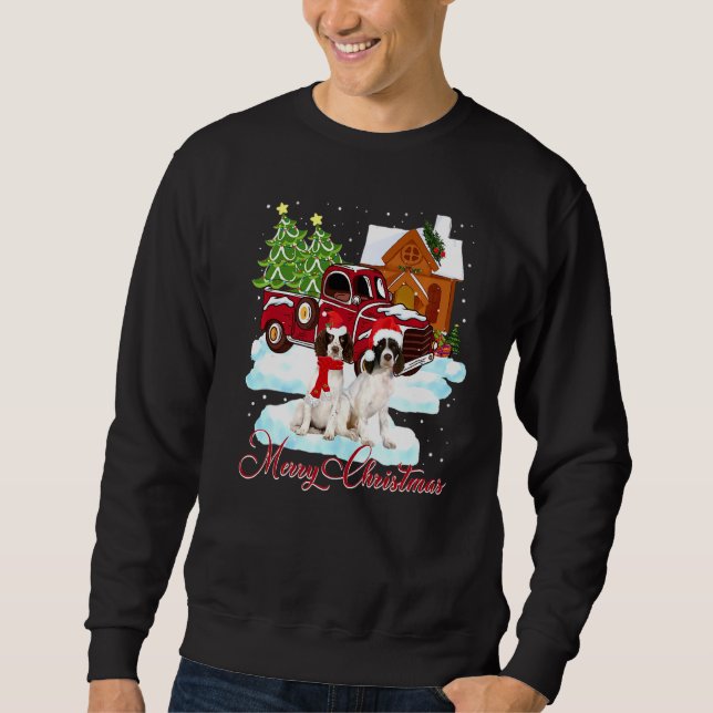 Frohe Weihnachten Santa English Springer Spaniel D Sweatshirt (Vorderseite)