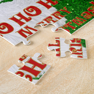 Frohe Weihnachten Santa Face-Jigsaw Puzzle