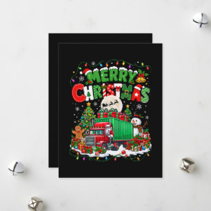 Frohe Weihnachten Santa fährt LKW Weihnachtsbäume