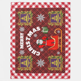 Frohe Weihnachten Santa Fleece Blanket