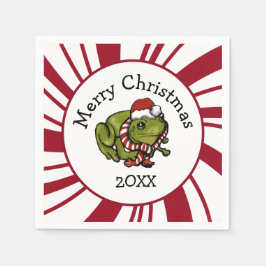 Frohe Weihnachten Santa Frosch Serviette