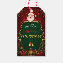 Frohe Weihnachten Santa-Geschenkanhänger editierba