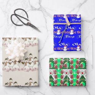 Frohe Weihnachten Santa Geschenkpapier Bogen Set