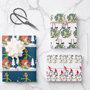 Frohe Weihnachten Santa Geschenkpapier Bogen Set