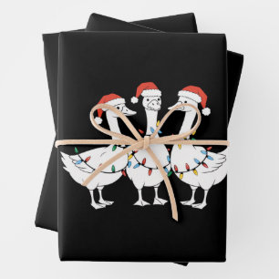 Frohe Weihnachten Santa Hut Enten Feiertag Xmas En Geschenkpapier Set