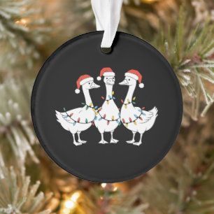 Frohe Weihnachten Santa Hut Enten Feiertag Xmas En Ornament