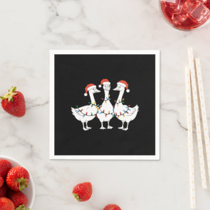 Frohe Weihnachten Santa Hut Enten Feiertag Xmas En Serviette