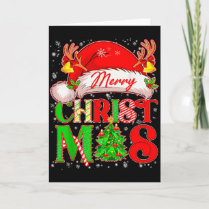 Frohe Weihnachten Santa Hut Familie passende Pyjam Karte