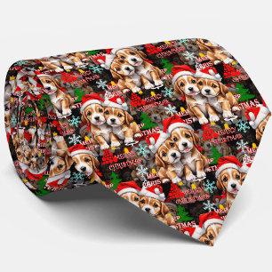Frohe Weihnachten Santa Hut Hund Welpe Design - Sc Krawatte