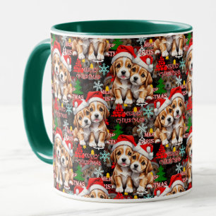Frohe Weihnachten Santa Hut Hund Welpe Design - Sc Tasse