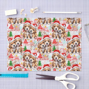 Frohe Weihnachten Santa Hut Hund Welpe Design - We Seidenpapier