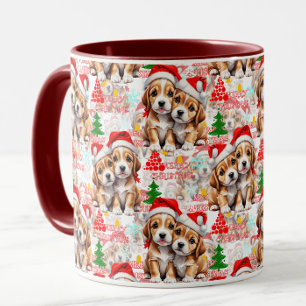 Frohe Weihnachten Santa Hut Hund Welpe Design - We Tasse