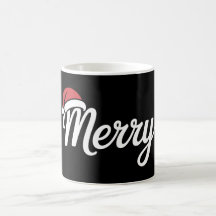 Frohe Weihnachten Santa Hut in fett schwarz