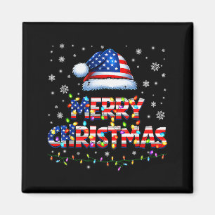Frohe Weihnachten Santa Hut Pjs Pyjama US Flagge X Magnet