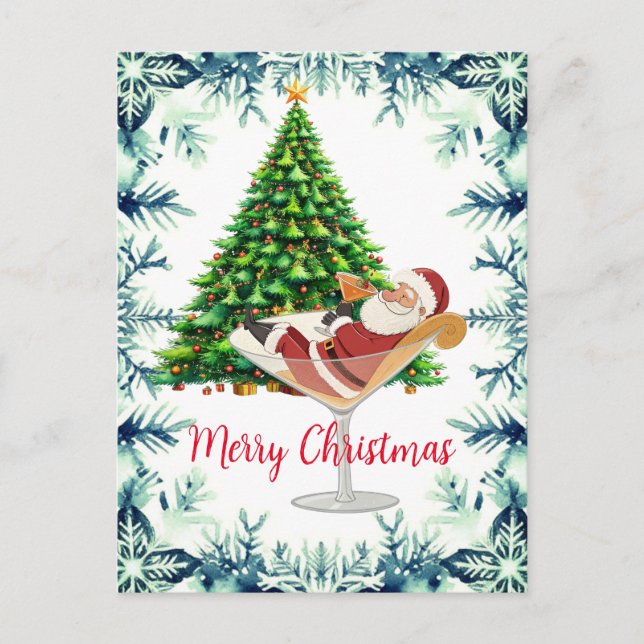 Frohe Weihnachten Santa im Martini-Glas (Vorderseite)