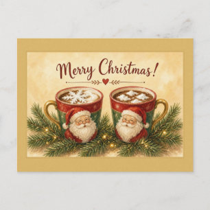 Frohe Weihnachten Santa Kakao Tassen Postkarte