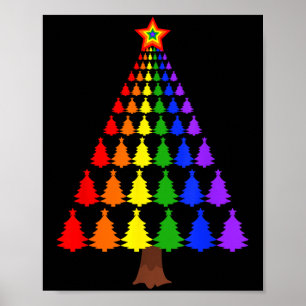 Frohe Weihnachten Santa Mensch LGBT Gay Pride Flag Poster
