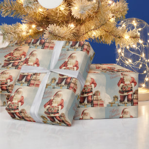 Frohe Weihnachten Santa mit Geschenken Geschenkpapier