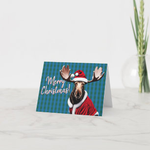 Frohe Weihnachten, Santa Moose! Weihnachtskarte Dankeskarte