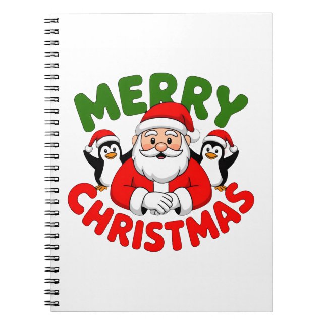 Frohe Weihnachten Santa Notizblock (Vorderseite)