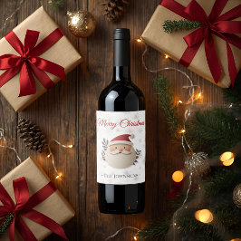 Frohe Weihnachten Santa – Personalisiertes Weihnac Weinetikett