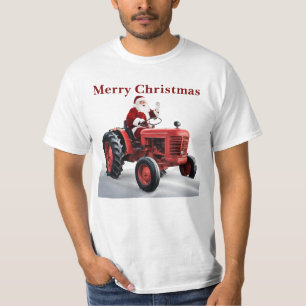 Frohe Weihnachten Santa Red Traktor Coole Farm T-Shirt