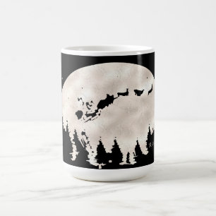 Frohe Weihnachten Santa Schlitten Rentiere Vollmon Kaffeetasse