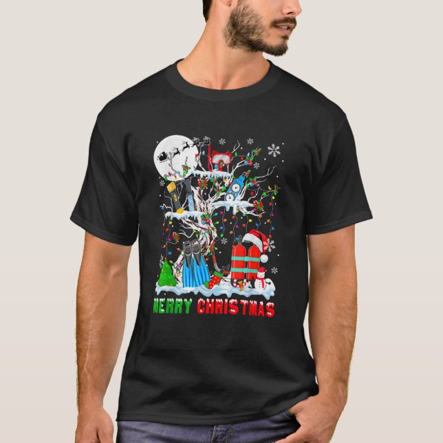Frohe Weihnachten Santa Scuba Diver Tools Job auf  T-Shirt (Vorderseite)