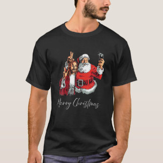 Frohe Weihnachten Santa Selfie Funny Xmas Paja T-Shirt