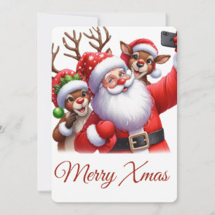 Frohe Weihnachten, Santa Selfie-Grußkarte Feiertagskarte