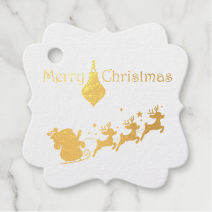 Frohe Weihnachten Santa Sleigh Geschenkanhänger