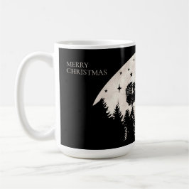 Frohe Weihnachten Santa Sleigh Rentier Vollmond Kaffeetasse