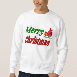 Frohe Weihnachten Santa Sleigh rot grüne Typografi Sweatshirt