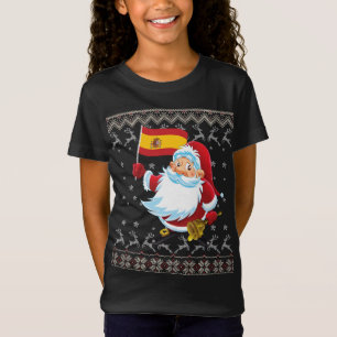 Frohe Weihnachten Santa Spanien Flagge Spanisch Ug T-Shirt