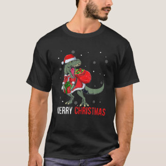 Frohe Weihnachten Santa T Rex Dinosaur Funny Boys  T-Shirt