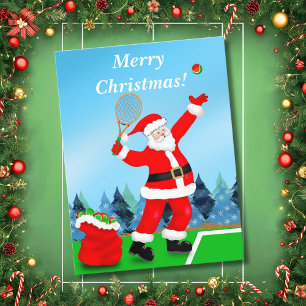 Frohe Weihnachten Santa Tennis