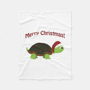 Frohe Weihnachten! Santa Turtle Fleecedecke
