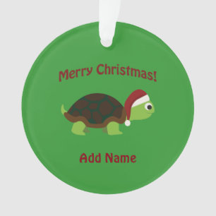 Frohe Weihnachten! Santa Turtle Ornament
