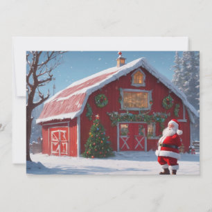 Frohe Weihnachten - Santa und Red Barn