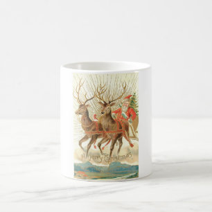 Frohe Weihnachten (Santa und seine Rentiere) Kaffeetasse
