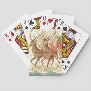 Frohe Weihnachten (Santa und seine Rentiere) Spielkarten