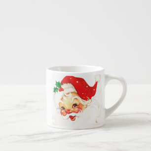 Frohe Weihnachten Santa Vintag Red Hat Art Espressotasse