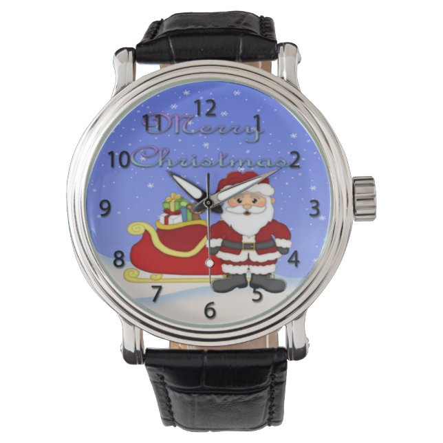 Frohe Weihnachten Santa Watch Armbanduhr (Vorderseite)