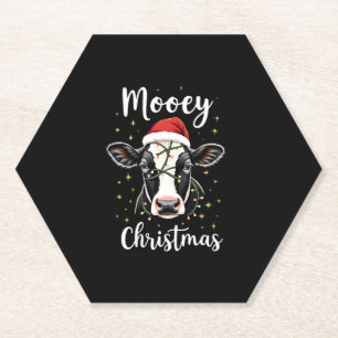 Frohe Weihnachten Santa Weihnachtsbeleuchtung Kuh  Untersetzer