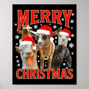 Frohe Weihnachten Santa Ziege Lustige Weihnachten Poster