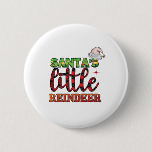 Frohe Weihnachten Santas Little Reindeer Button