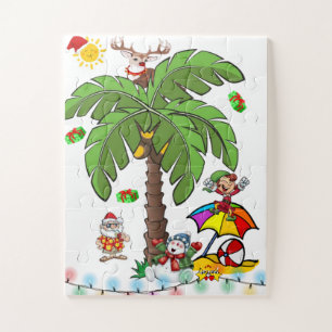 Frohe Weihnachten Santas Strandparty Puzzle