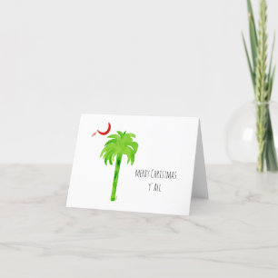 Frohe Weihnachten SC Palmetto Tree Dankeskarte