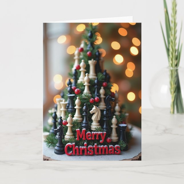 Frohe Weihnachten Schach Karte (Vorderseite)