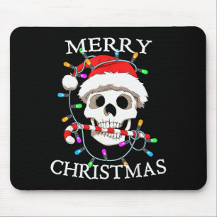 Frohe Weihnachten Schädel Skelett Männer Frauen Mousepad